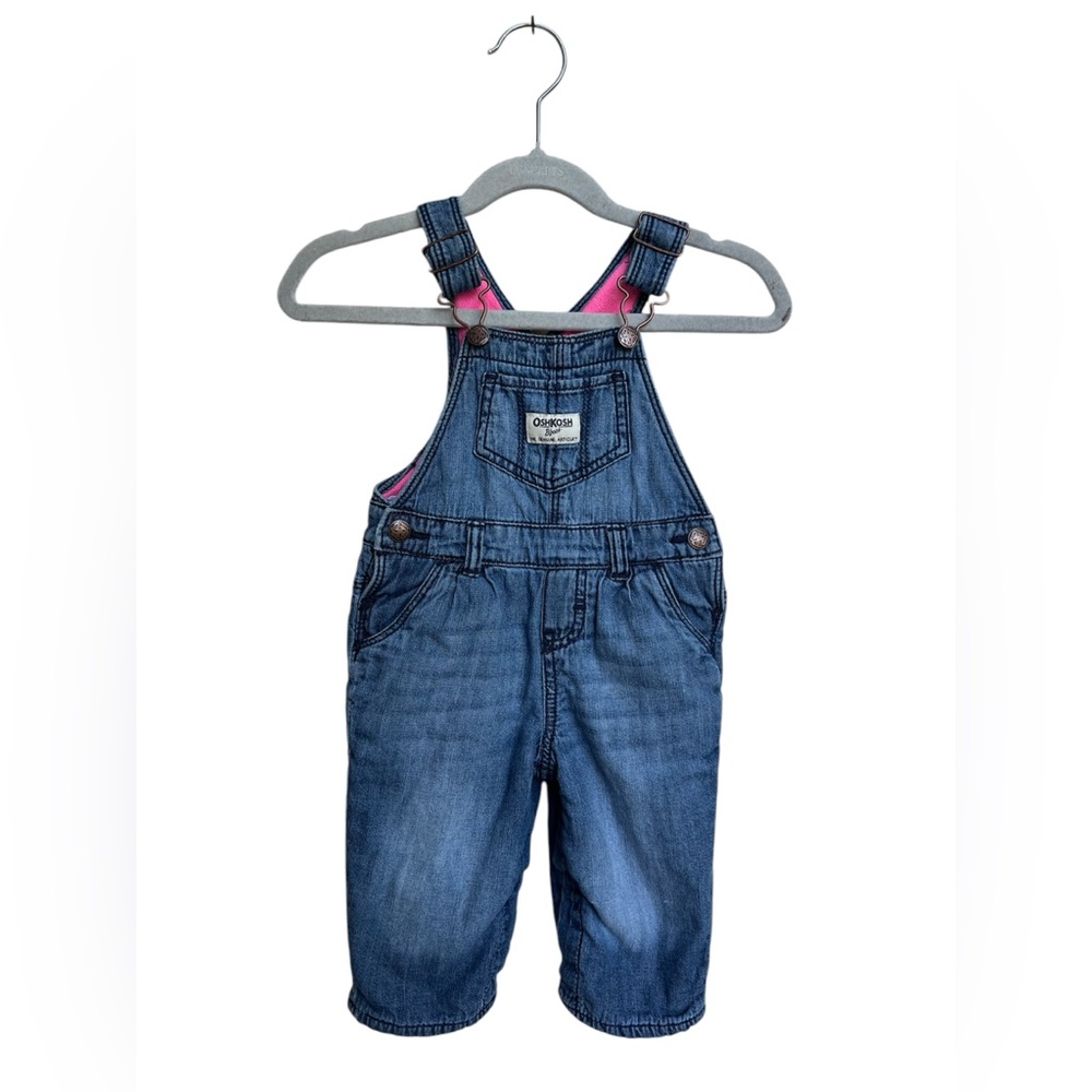 OshKosh B'gosh Denim Overalls with Pink Lining